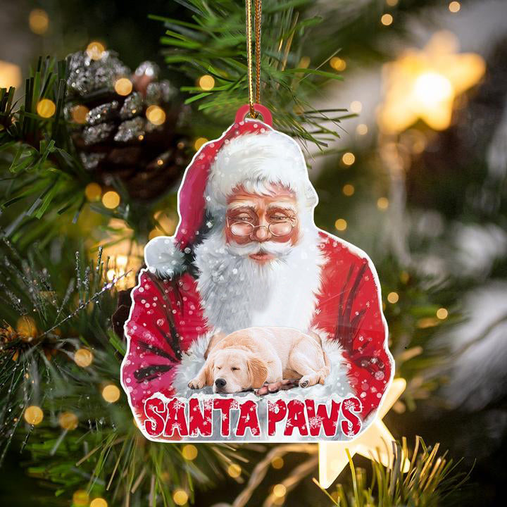 Golden Retriever-Santa Paws-Two Sided Ornament