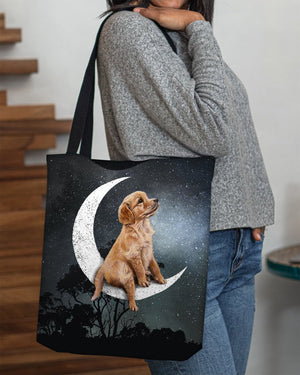 Golden Retriever-Sit On The Moon-Cloth Tote Bag