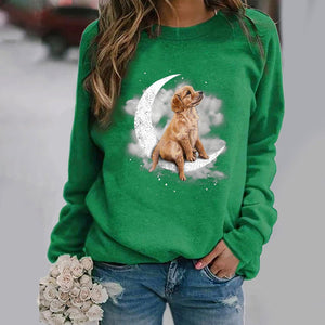 Golden Retriever -Sit On The Moon- Premium Sweatshirt