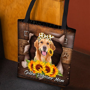 Golden Retriever-Sunflower&Dog Mom Cloth Tote Bag