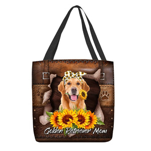 Golden Retriever-Sunflower&Dog Mom Cloth Tote Bag