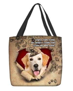 Golden Retriever -Torn Cloth Tote Bag