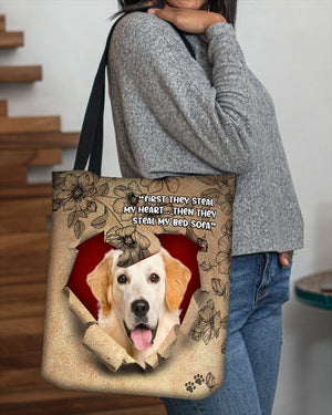 Golden Retriever -Torn Cloth Tote Bag