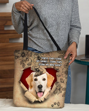 Golden Retriever -Torn Cloth Tote Bag