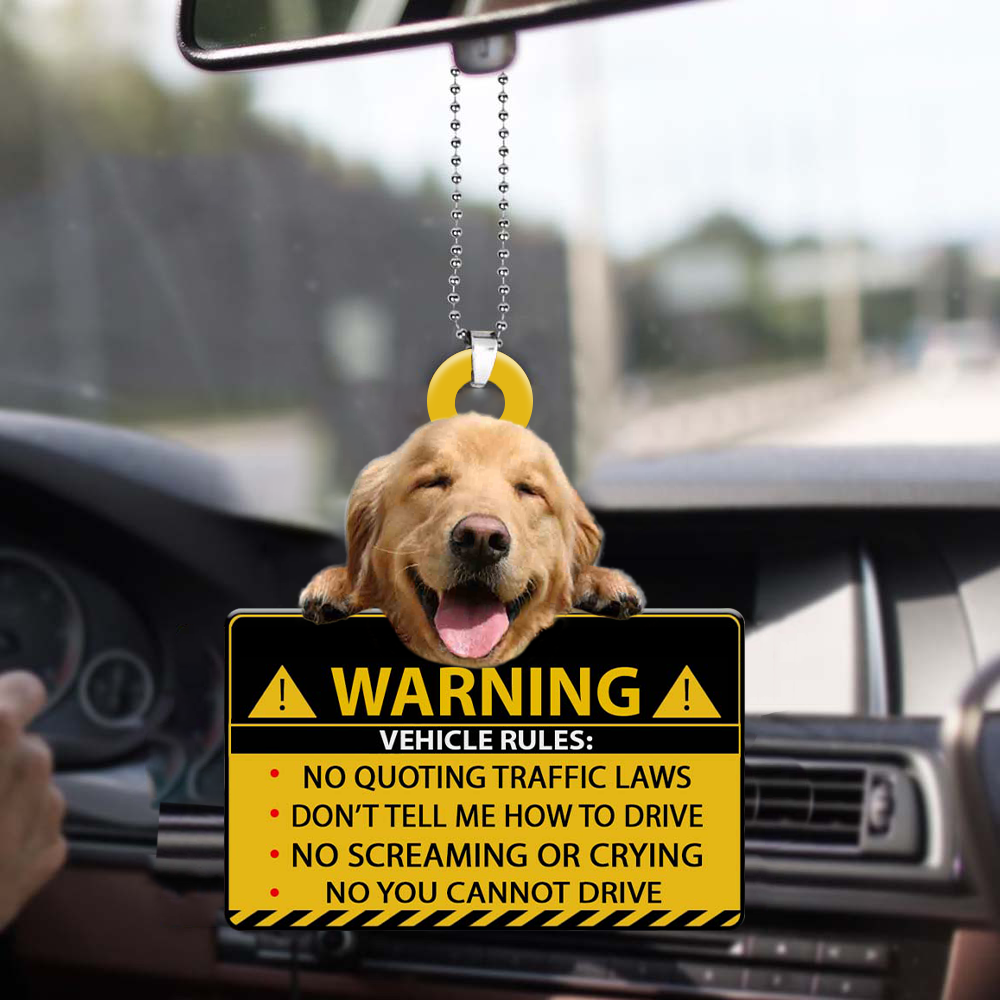 Golden Retriever-Vehicle Rules Two Side Ornament