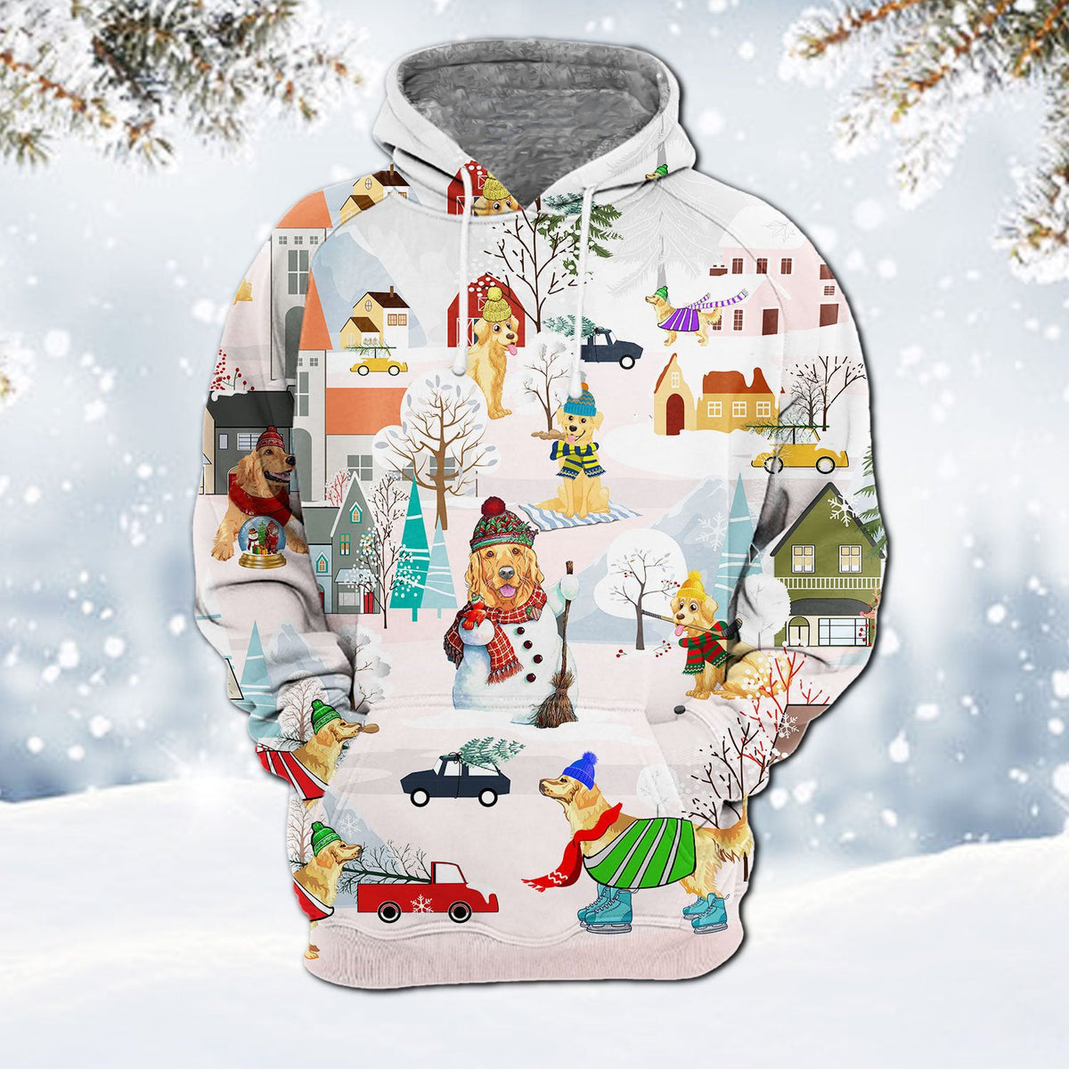 Golden Retriever-Winter Holiday Hoodie