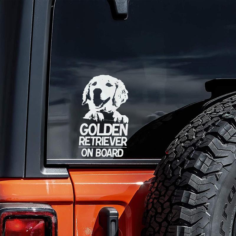 Golden Retriever1 on Board-Car Window Sticker-Dog Sign Decal