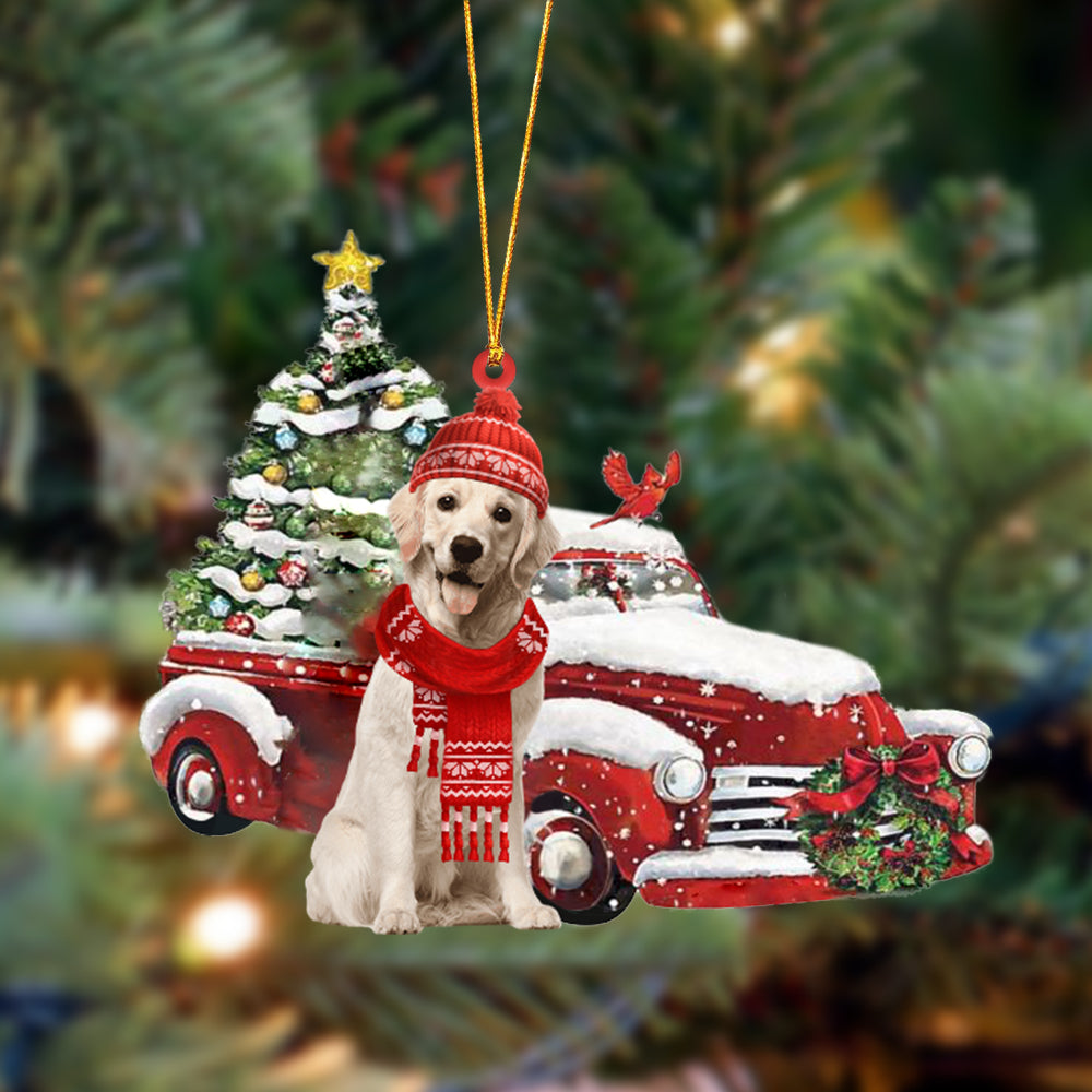 Golden Retriever 1-Christmas Car Two Sided Ornament