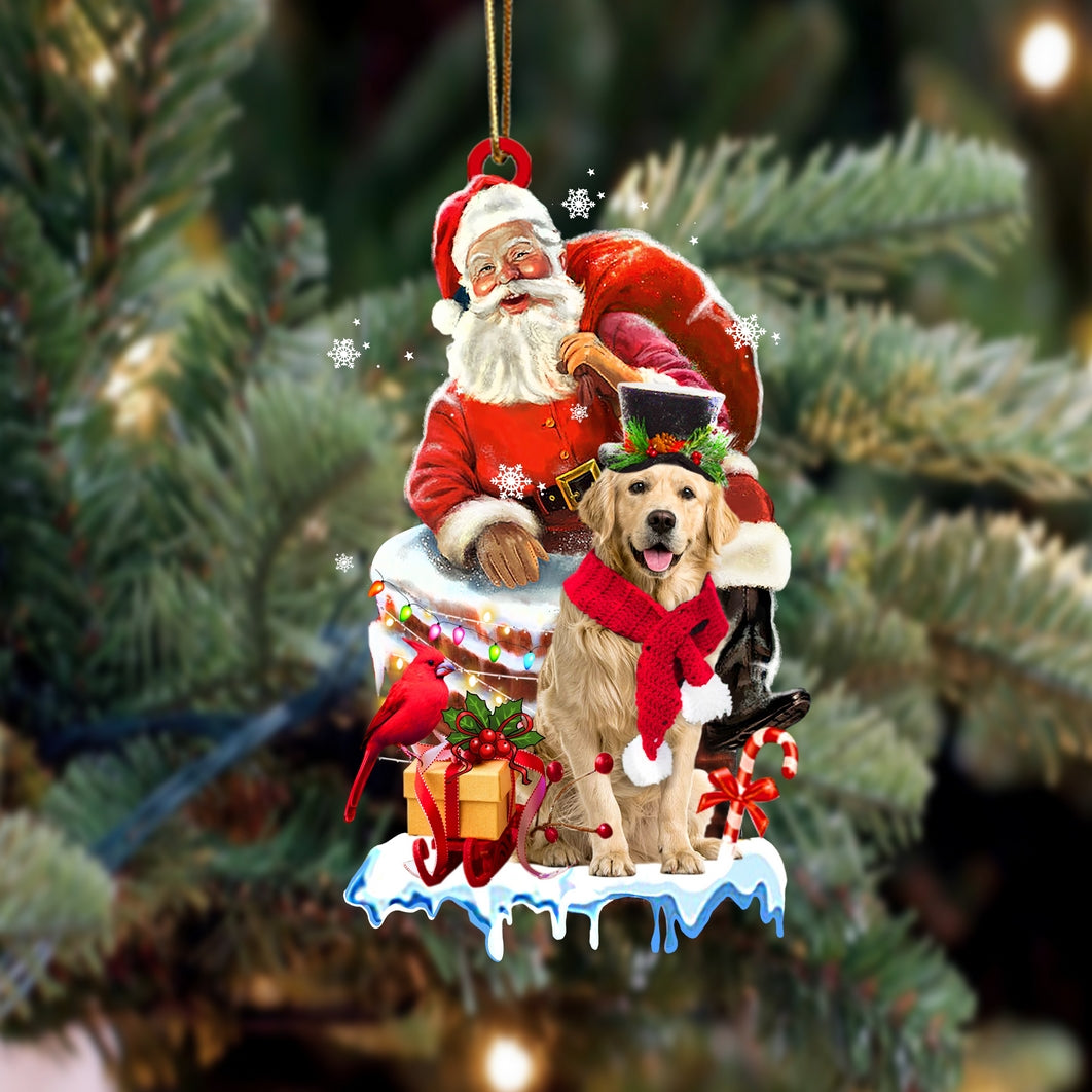 Golden Retriever 1-Christmas Chimney Two Sided Ornament