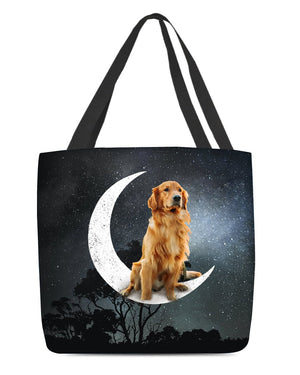 Golden Retriever 1-Sit On The Moon-Cloth Tote Bag