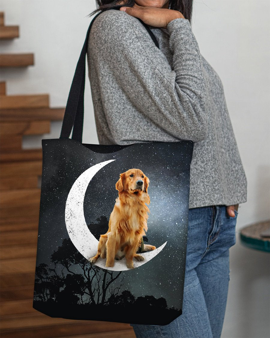 Golden Retriever 1-Sit On The Moon-Cloth Tote Bag