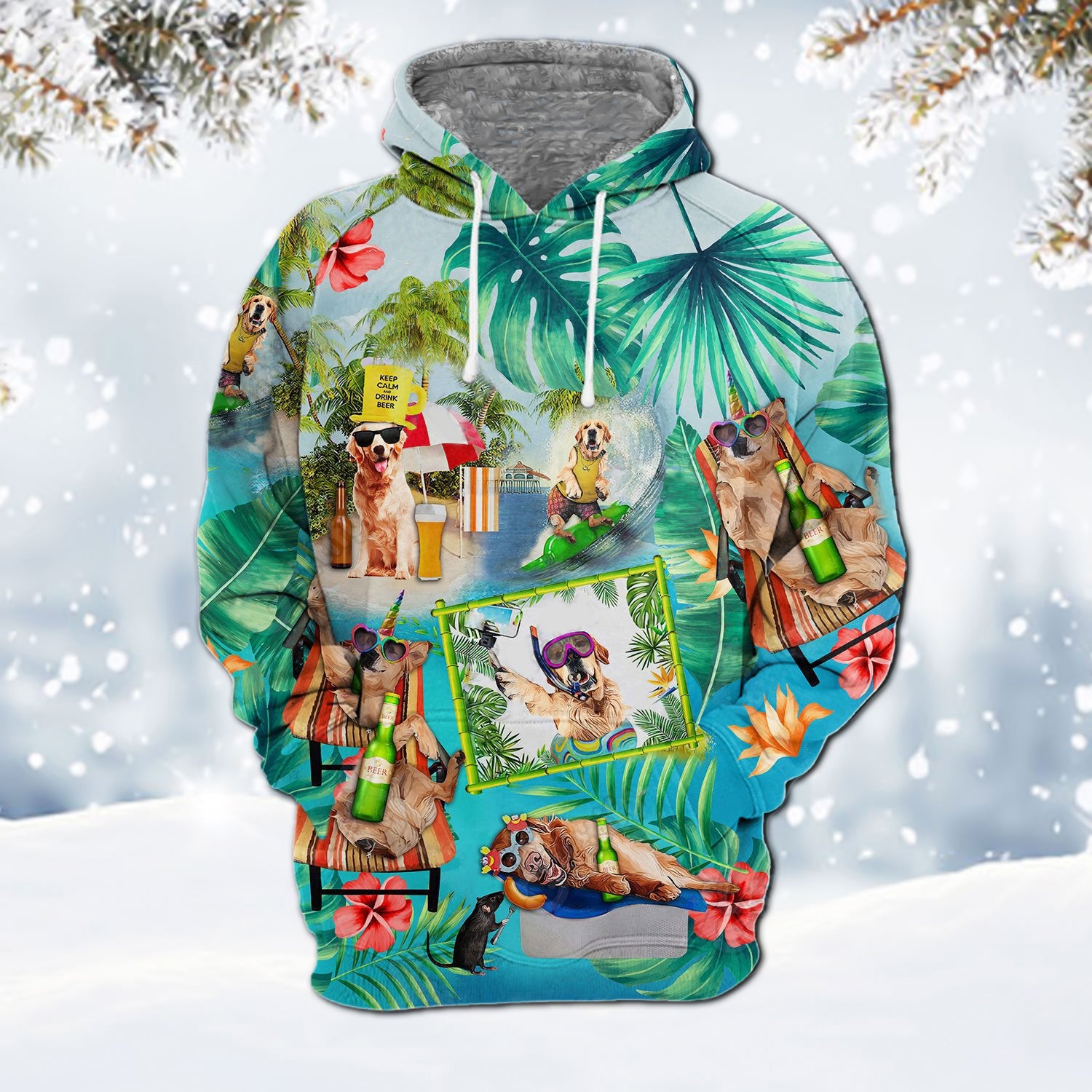 Golden Retriever 1-Surfing Hoodie