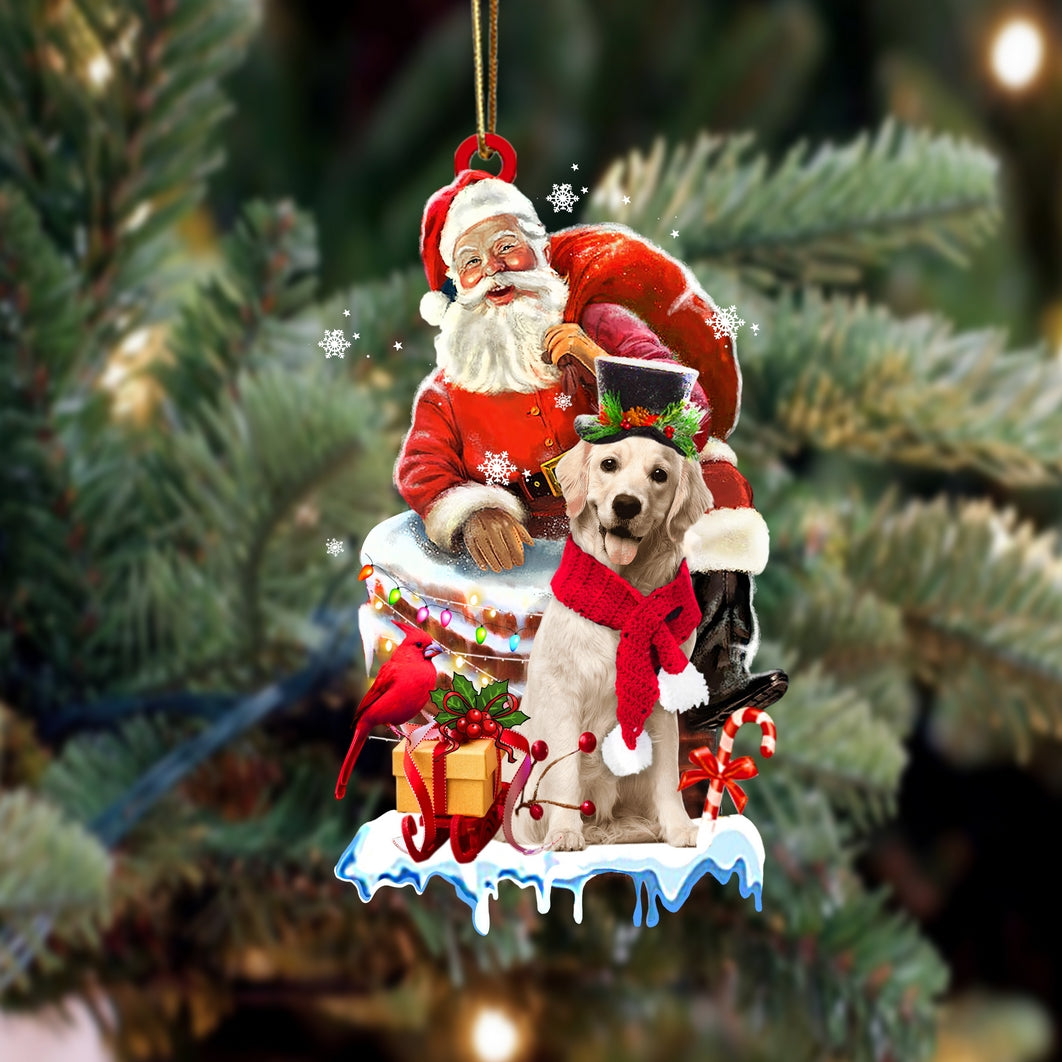 Golden Retriever 2-Christmas Chimney Two Sided Ornament