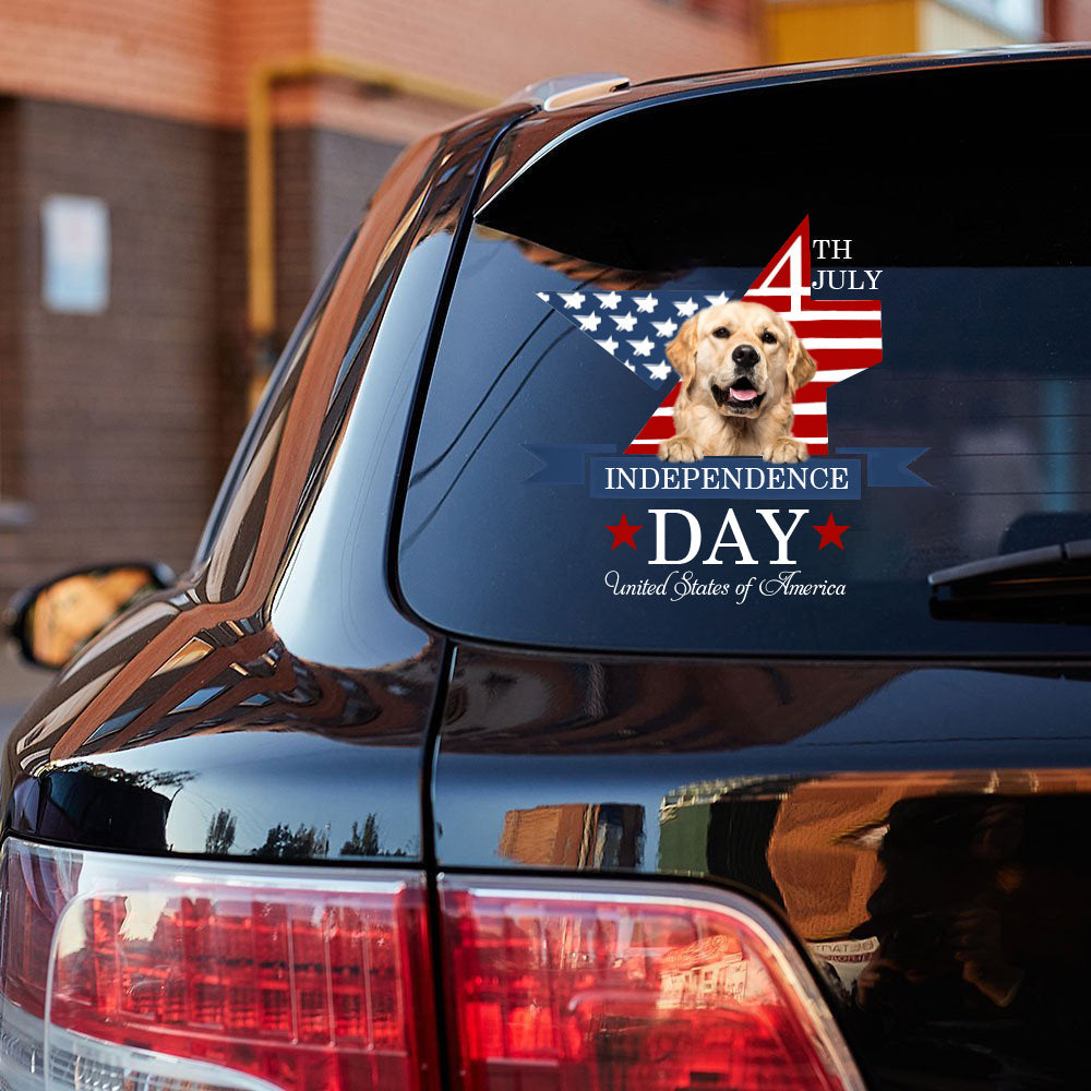 Golden Retriever 2-Independent Day2 Car Sticker