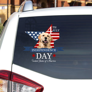 Golden Retriever 2-Independent Day2 Car Sticker