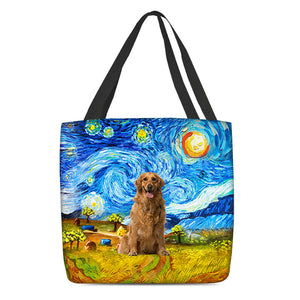 Golden Retriever  2-Oil Painting-Cloth Tote Bag