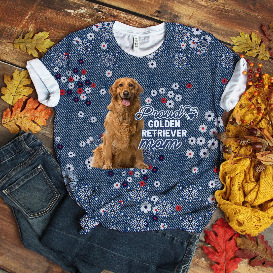 Golden Retriever 2-Pround Mom T-shirt