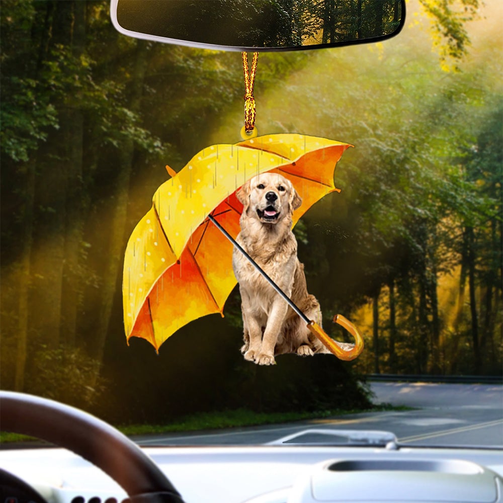 Golden Retriever 2-The Umbrella Two Sides Ornament