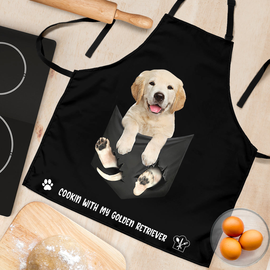 Golden Retriever 2 Cookin' With Me Apron