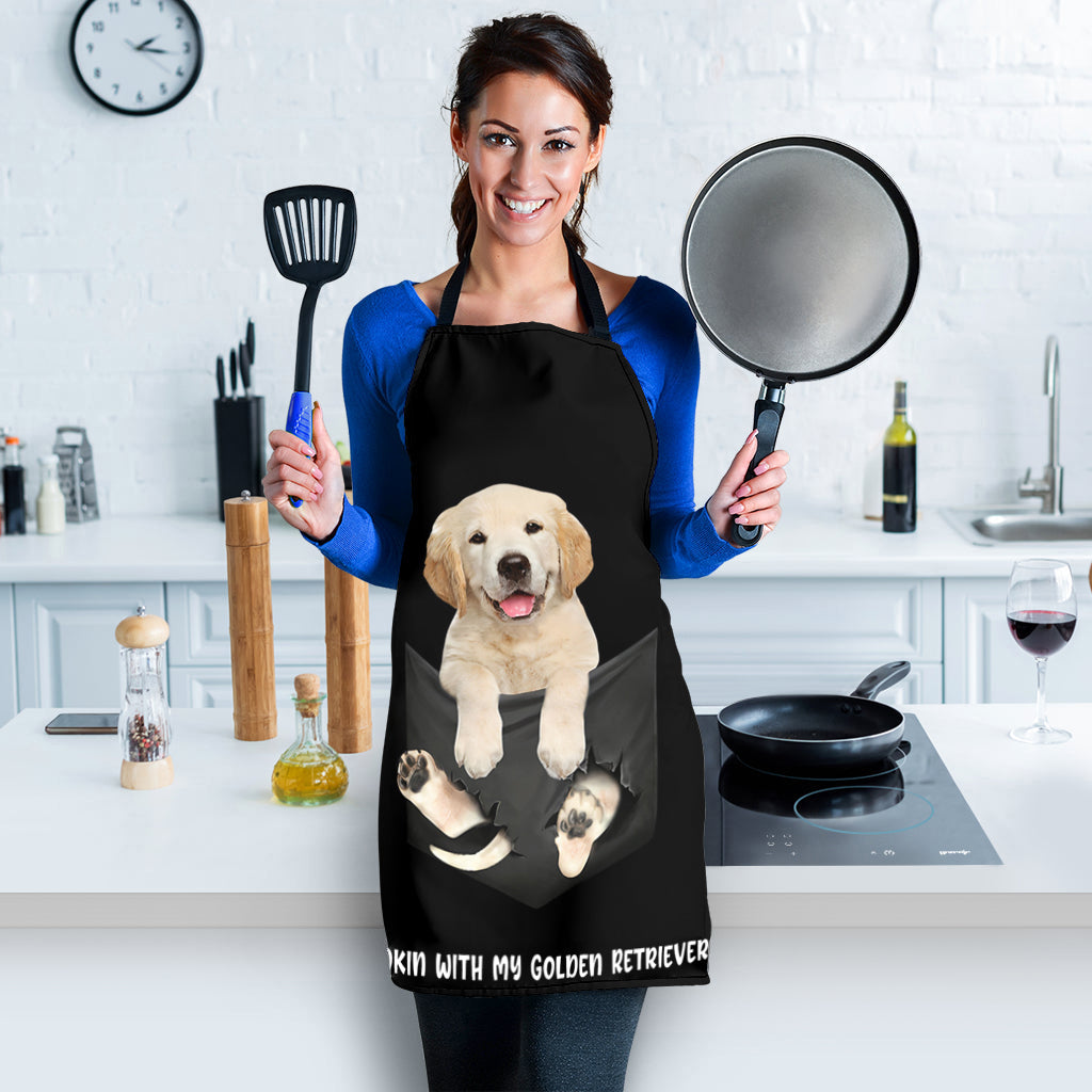 Golden Retriever 2 Cookin' With Me Apron
