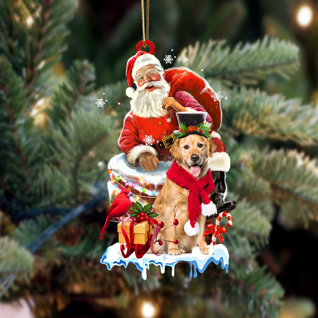 Golden Retriever 3-Christmas Chimney Two Sided Ornament