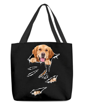 Cracks-Golden Retriever-Cloth Tote Bag