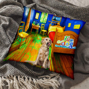 Golden Retriever In the Bedroom-Pillow Case