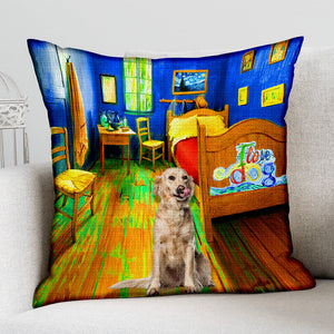 Golden Retriever In the Bedroom-Pillow Case