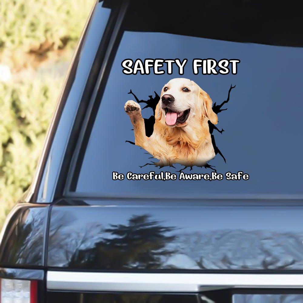 Golden Retriever Safety First Decal