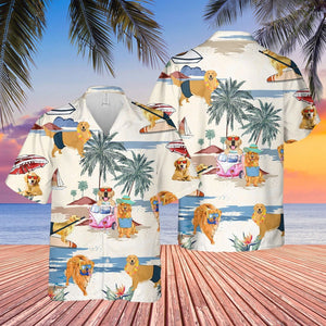 Golden Retriever Summer Beach Hawaiian Shirt