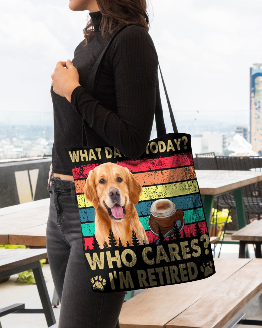 Golden Retriever Who Cares-Cloth Tote Bag