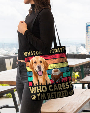 Golden Retriever Who Cares-Cloth Tote Bag