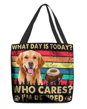 Golden Retriever Who Cares-Cloth Tote Bag