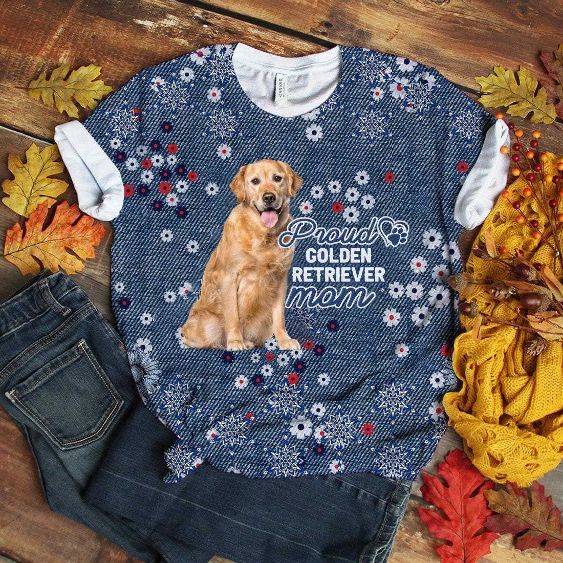 Golden Retriever (2)-Pround Mom T-shirt