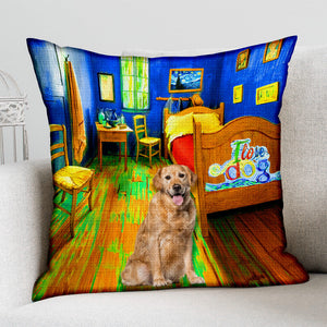 Golden Retriever (2) In the Bedroom-Pillow Case