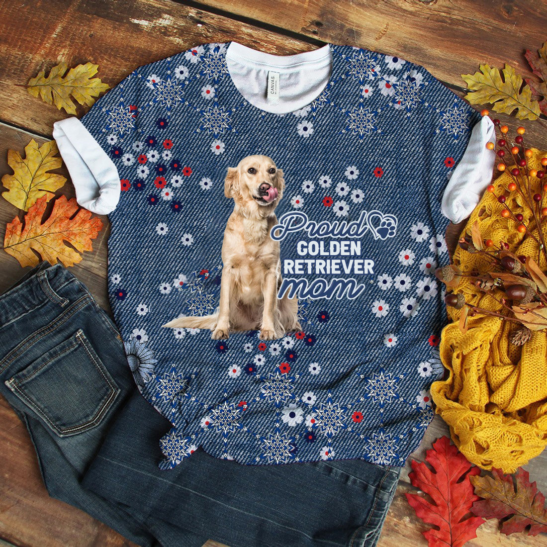 Golden Retriever (3)-Pround Mom T-shirt