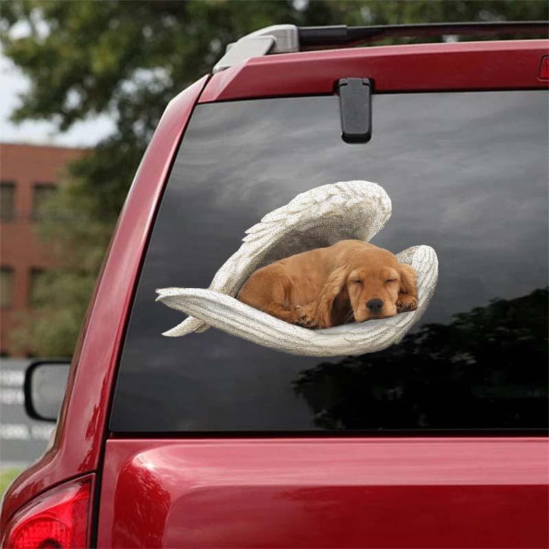 Golden cocker spaniel-sleeping angel CAR STICKER