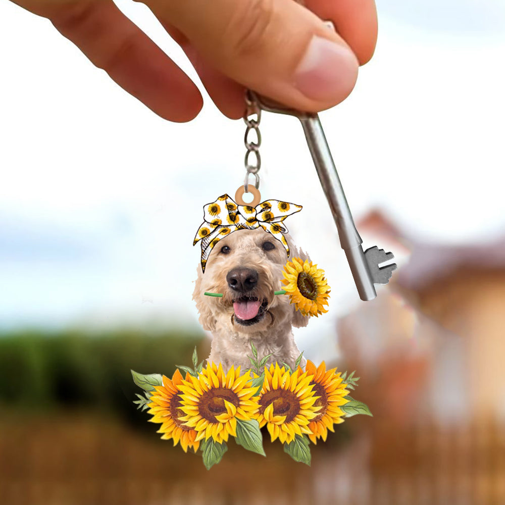 Goldendoodle-Dog Mom Keychain