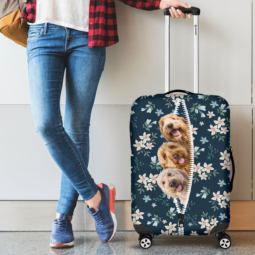 Goldendoodle-Flowers-Luggage covers