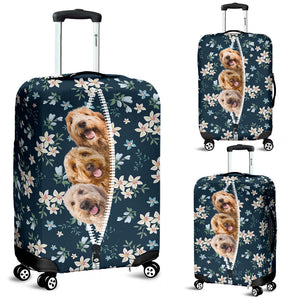 Goldendoodle-Flowers-Luggage covers