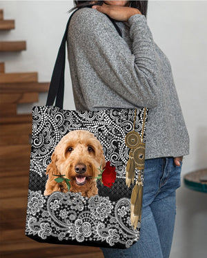 Goldendoodle-Rose Cloth Tote Bag