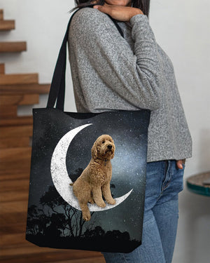 Goldendoodle-Sit On The Moon-Cloth Tote Bag