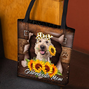 Goldendoodle-Sunflower&Dog Mom Cloth Tote Bag