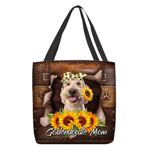 Goldendoodle-Sunflower&Dog Mom Cloth Tote Bag