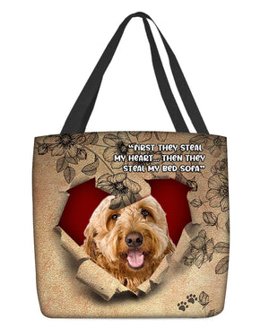 Goldendoodle-Torn Cloth Tote Bag