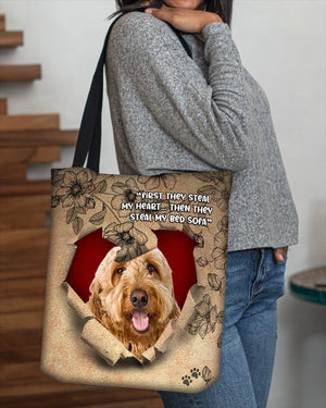 Goldendoodle-Torn Cloth Tote Bag