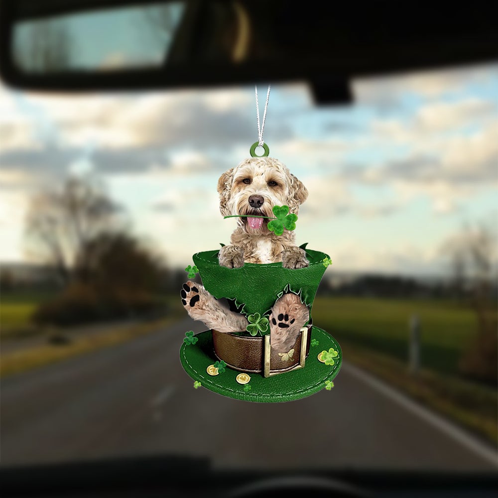 Goldendoodle 1-Patrick Hat-Two Sided Ornament