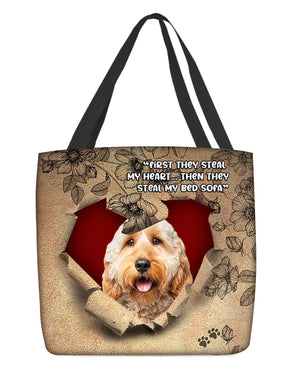 Goldendoodle 2-Torn Cloth Tote Bag