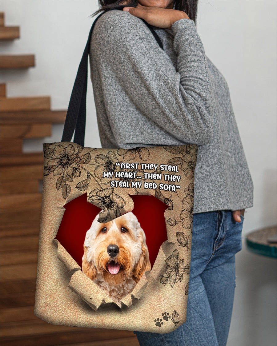 Goldendoodle 2-Torn Cloth Tote Bag