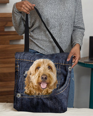 Goldendoodle-Dark Denim-Cloth Tote Bag